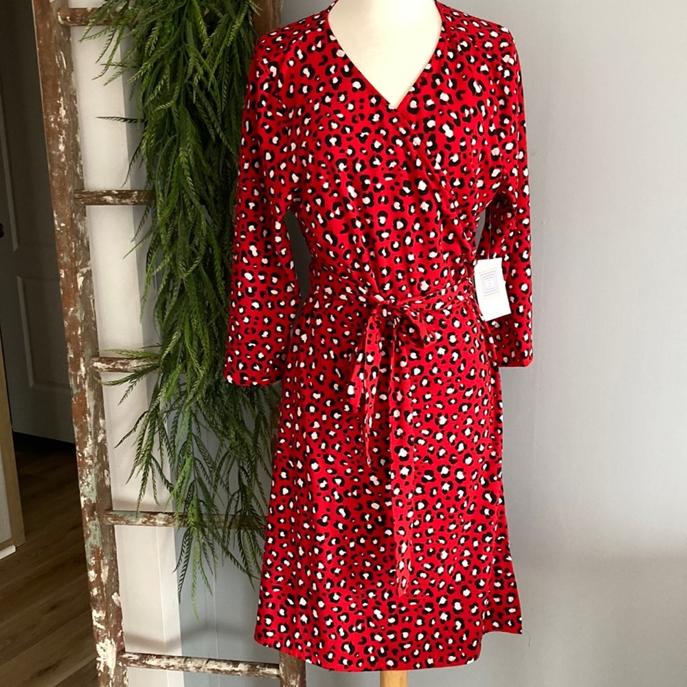 LuLaRoe Red Leopard Print Dress